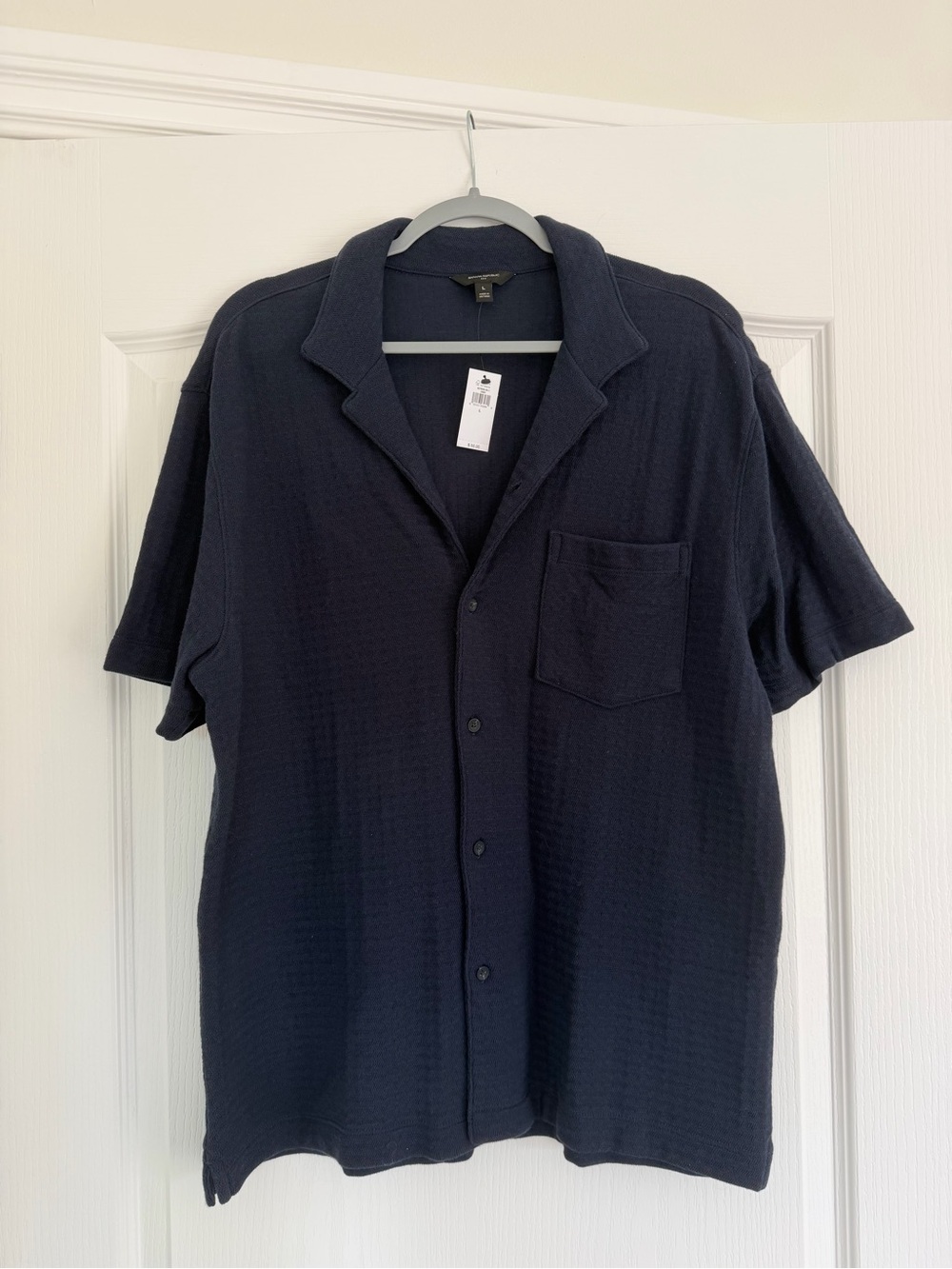 Banana Republic Navy Short-Sleeve Button-Down Shirt